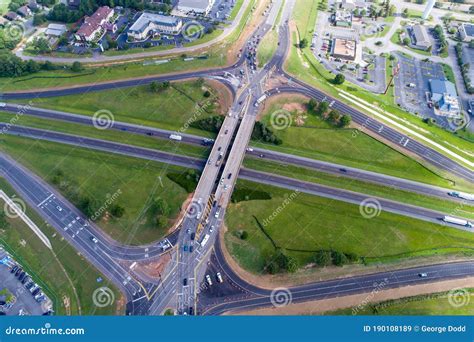 Aerial View of the First Diverging Diamond Interchange on the Alabama ...