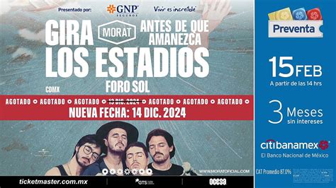 Morat anuncia más fechas en estadios de México