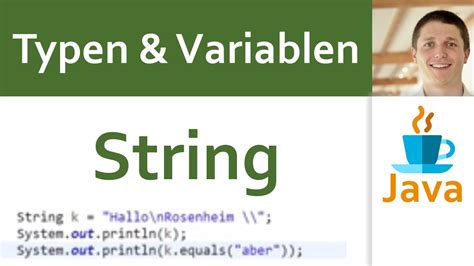 Java Typen Variablen Datentyp String F R Zeichenketten Youtube