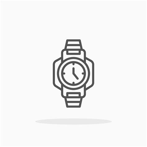 Estilo De Icono De L Nea De Reloj De Pulsera Trazo Editable Y P Xel