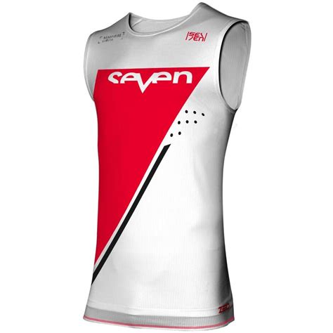 Moto Cross Enduro Sleeveless Jersey Seven Mx Zero Echelon White Red For