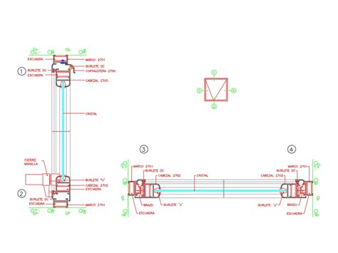 Ventana Aluminio En Autocad Descargar Cad Kb Bibliocad