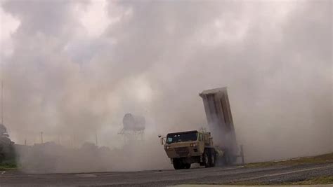 Scene Missile Launcher Truck Launch Missile | Editorial Video ...