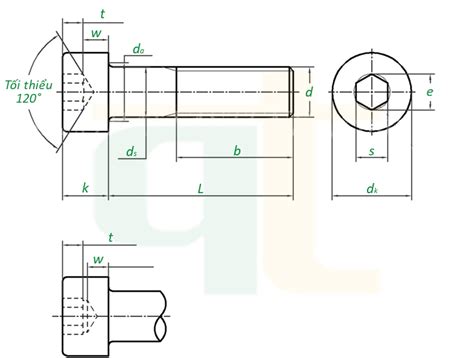 Bulong Lục Giác Chìm Đầu Trụ DIN 912 Bulong Quang Thái