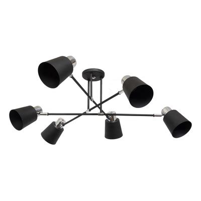 Luz Desing Ara A Plafon Spa Yencko Luces Negro Cromo Apto Led E