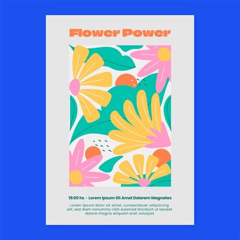 Premium Vector | Hand drawn hippie market poster template