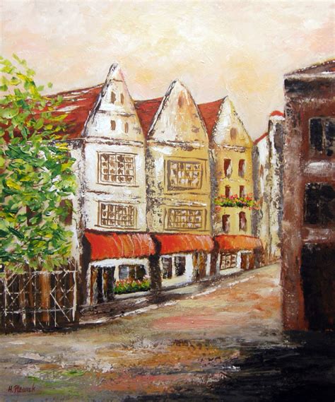 Old City Painting, Street Art Painting, 20 X 24 Acrylic Painting, Wall ...