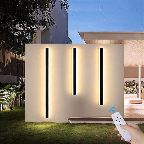 Tzsmum Led Outdoor Garden Wall Light Lamp Dimmable With Remote Control