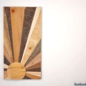 Vertical Sunset Wall Hanging Made From Reclaimed Pallet Wood Handmade