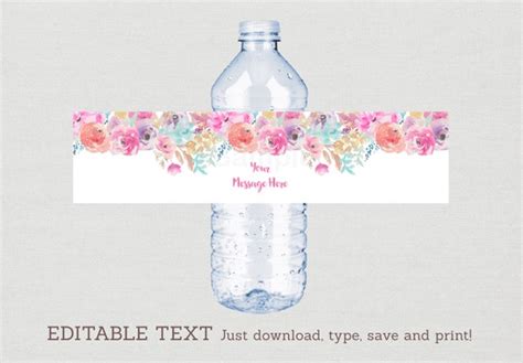 Floral Bridal Shower Water Bottle Labels Floral Bridal