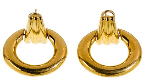 18k Yellow Gold Pierced Earrings Sold At Auction On 16th October Bidsquare