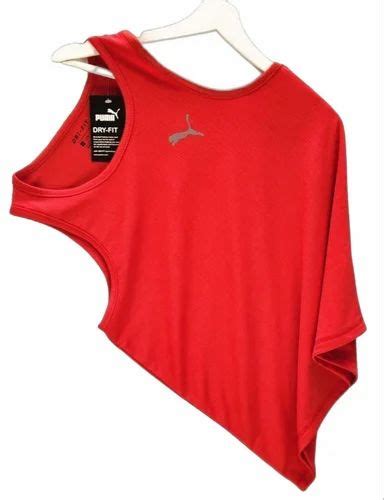 Plain Lycra Puma Men Dry Fit Sleeveless T Shirt Size Medium Collar