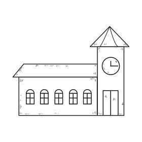 Church drawing black and white clipart free download