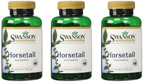 Horsetail Natural Silica Capsules 500mg Pack Of 3 90 Caps Pure