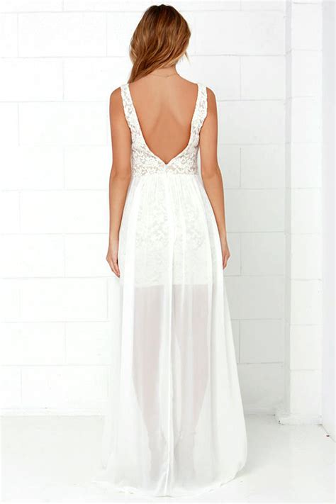 Lovely Off White Maxi Dress Lace Maxi Dress 77 00