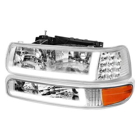 Lumen 87 1002906 Chrome LED DRL Bar Headlights With Turn Signal