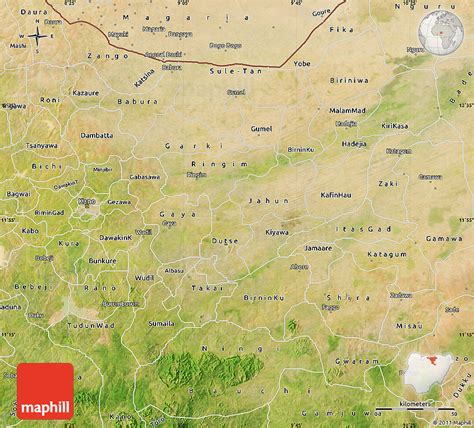 Satellite Map of Jigawa