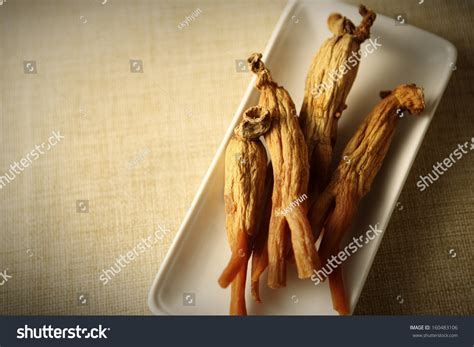 Dry Ginseng Roots Stock Photo 160483106 : Shutterstock