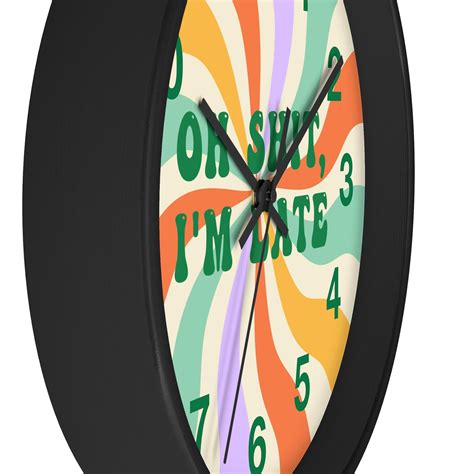 I M Late Clock Mod Cute Wall Clock Retro Colorful Wall Clock Maximalist 60 S Design Fuck It I
