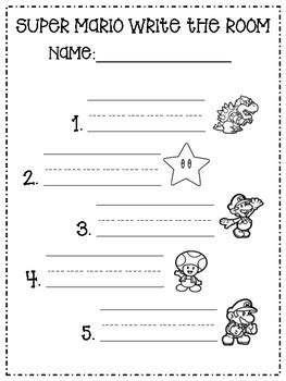 Mario Write The Room By Waytooprimary Tpt