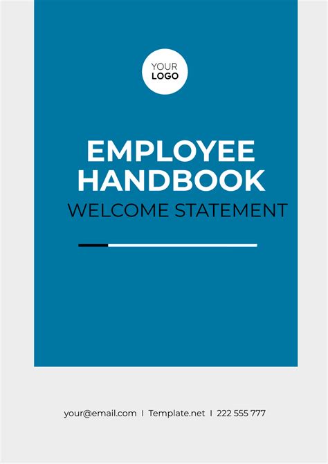 Free Employee Handbook Welcome Statement Template Edit Online