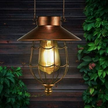 EJWQWQE Solar Lanterns Outdoor Hanging Metal Vintage Lantern Warm White ...