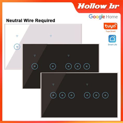 Interruptor De Luz Inteligente 4 5 6 Gang Tuya Ewelink Painel De Toque