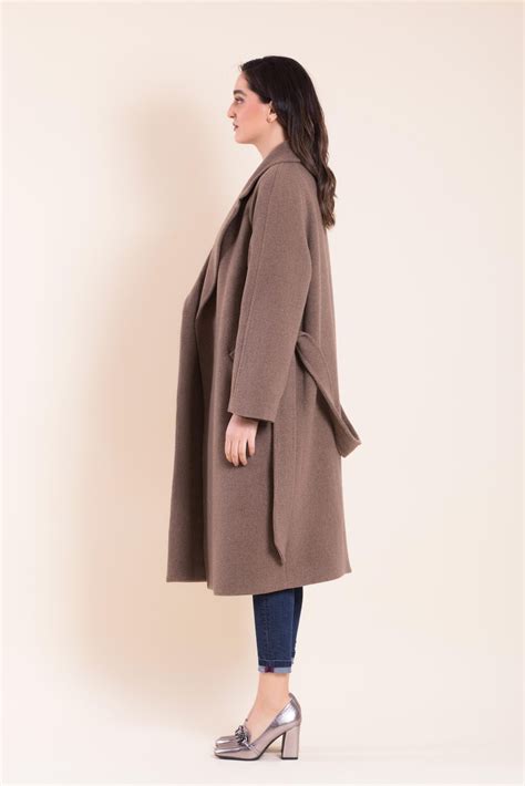 Elegant Long Wool Blend Taupe Coat Manuka Eternityeight Womens Clothes Shop For Womens Fashion