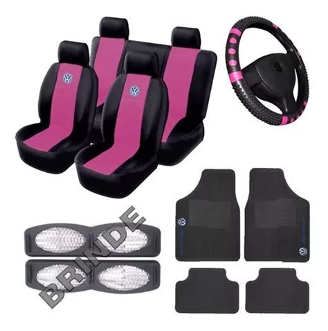 Kit Capas Couro Banco Carro Tapetes Volante Volks Brindes