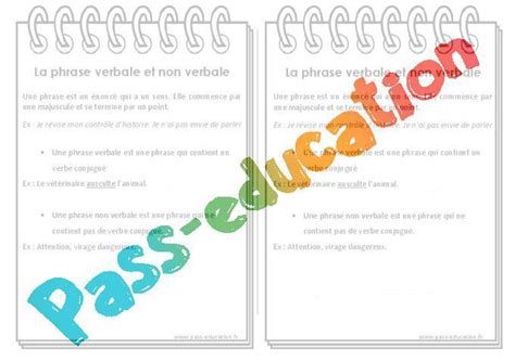 Phrase verbale Phrase non verbale Cm2 Leçon PDF gratuit à