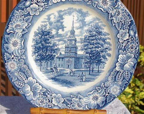 Staffordshire Liberty Blue Independence Hall Dinner Plate Etsy