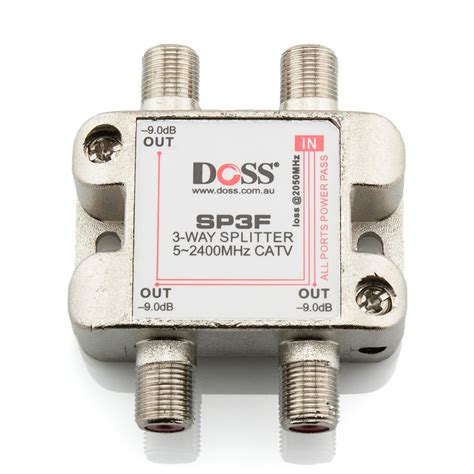 3 Way F Type Coaxial Splitter Combiner With Power Pass Space Hi Fi