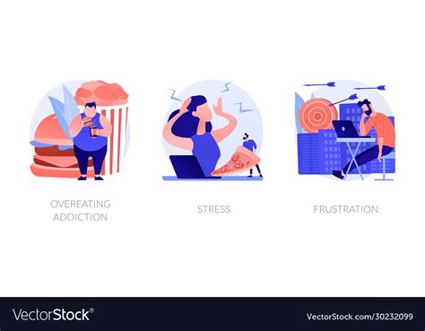 Compulsive Overeating Disorder Concept Royalty Free Vector