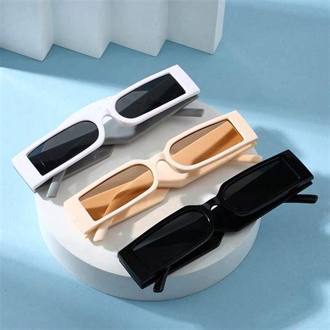 3pcs Women Fashion Combo Glasses 2024 New Arrival Rectangle Small Frame Sunglasses Trendy Shade