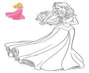 Coloriage Princesse Aurore Disney Avec Une Rose Dessin Aurore à imprimer