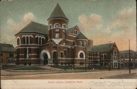 Public Library Lawrence, MA Postcard