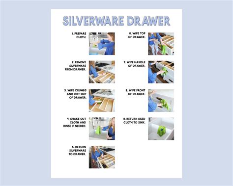 Silverware Drawer Step By Step Visual Aid Cleaning Chore Guides Cheat