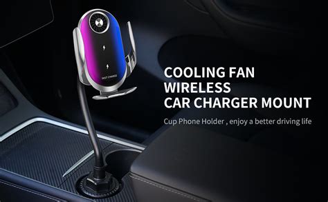 Wireless Car Charger Cup Holder Qoosea 15w Dual Coils Qi Fast Charging