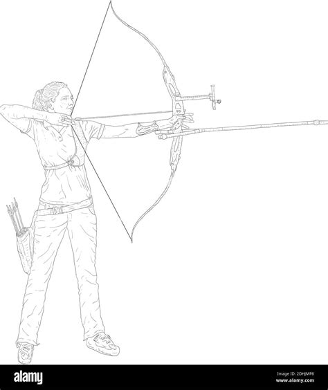 Female Archer Drawing