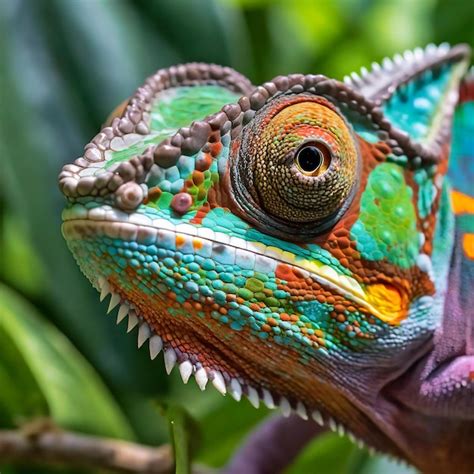 Premium AI Image | A detailed photo of a chameleons eyes