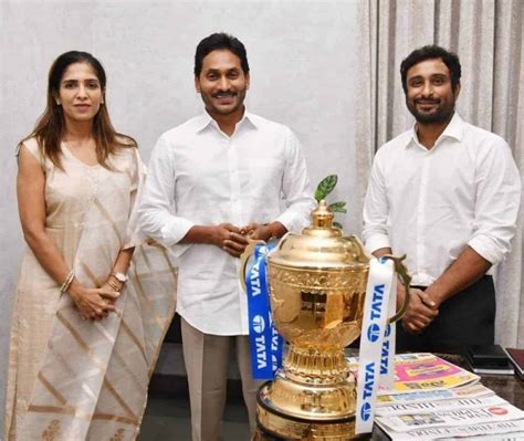 Pic Talk: Ambati Rayudu, YS Jagan & IPL Trophy