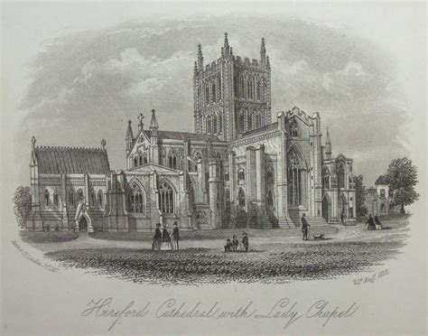 Antique Prints of Hereford Cathedral