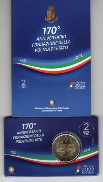 ITALIA 2 EURO 2022 170 Polizia Di Stato In Coincard F D C EUR 15 00