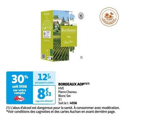 Promo Bordeaux Aop Chez Auchan Icatalogue Fr