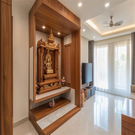 contemporary mandir design  wooden laminate
