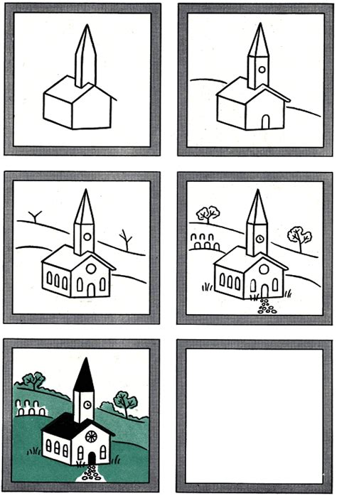 How To Draw A Church Step By Step