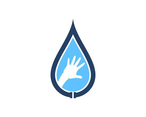 Water Drop With Pipe And Hand Care Inside 6961097 Vector Art At Vecteezy