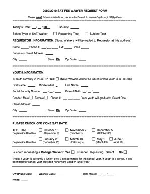 Fillable Online C Blank Electronic Sat Waiver Request Form Doc Fax