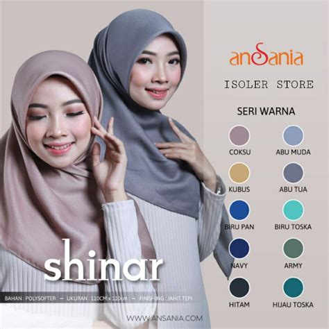 Jual Jilbab Segiempat Shinar Glamour Glitter Jahit Tepi 110 X 110