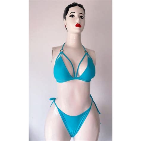 Ensemble Bikini Triangle Bleu Turquois pour Femme 2 pièces MADON CI